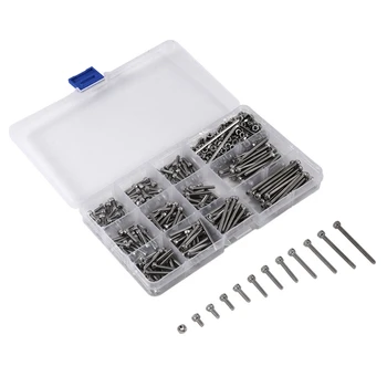 

440pcs/Set M3 Screws Nuts Kits Set Stainless Steel Hex Head Socket Screws and Nuts Assortment+2 Hex Keys