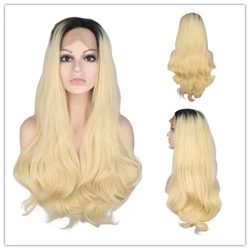 

WHIMSICAL W Lace Front Wig For Women 1B to 613# Long Glueless Natural Wave Hair Cosplay Heat Resistant Synthetic Fiber Wigs