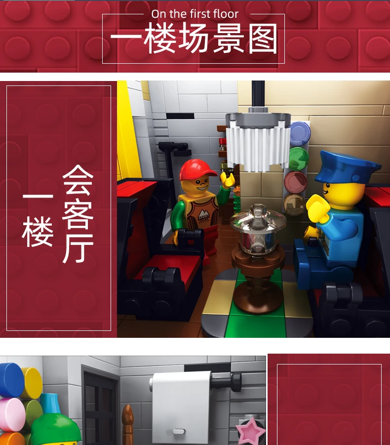 MOC City Street Series Old Fishing Store Houseboat Restaurant Model Building Blocks Toys For Children Fit Lepining Bricks Gifts
