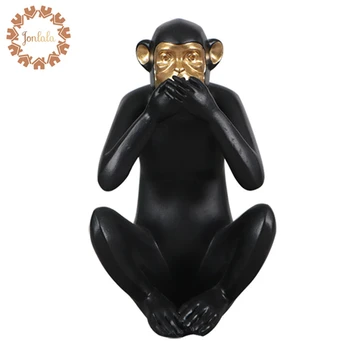 

Elegant Monkey Decor 3 Monkey Resin Ornaments Home Decoration Accessories Simulated Animal Office Decoration Best Gift