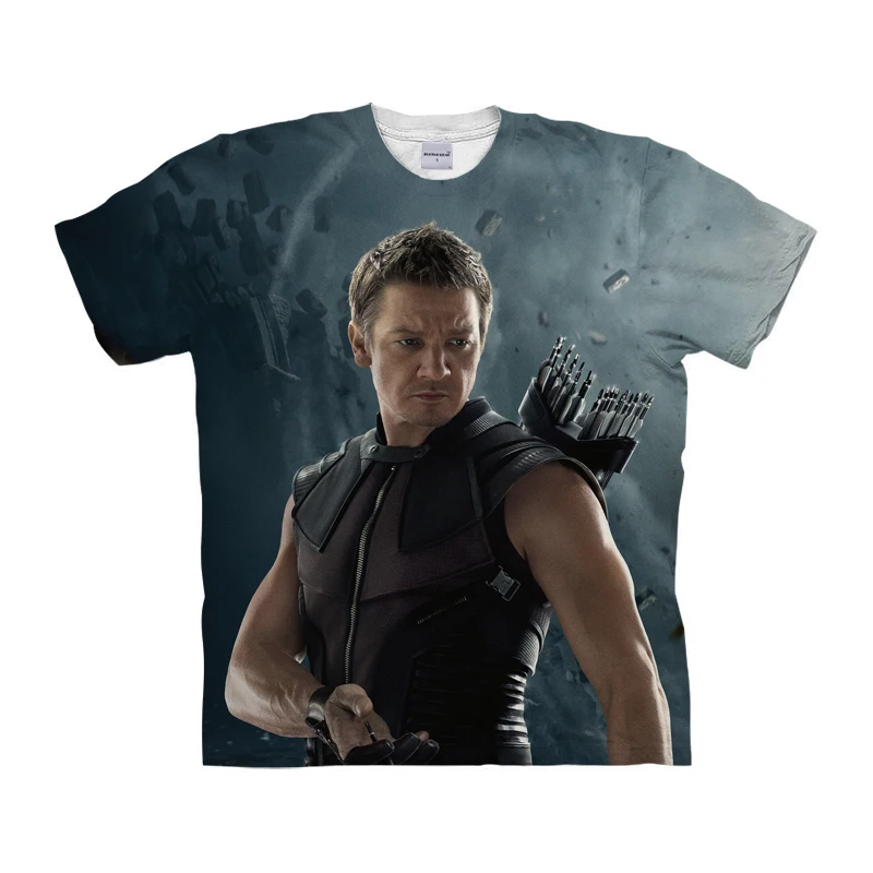 Лидер продаж футболка с принтом Hawkeye Мужская Мстители Бартон коротким рукавом