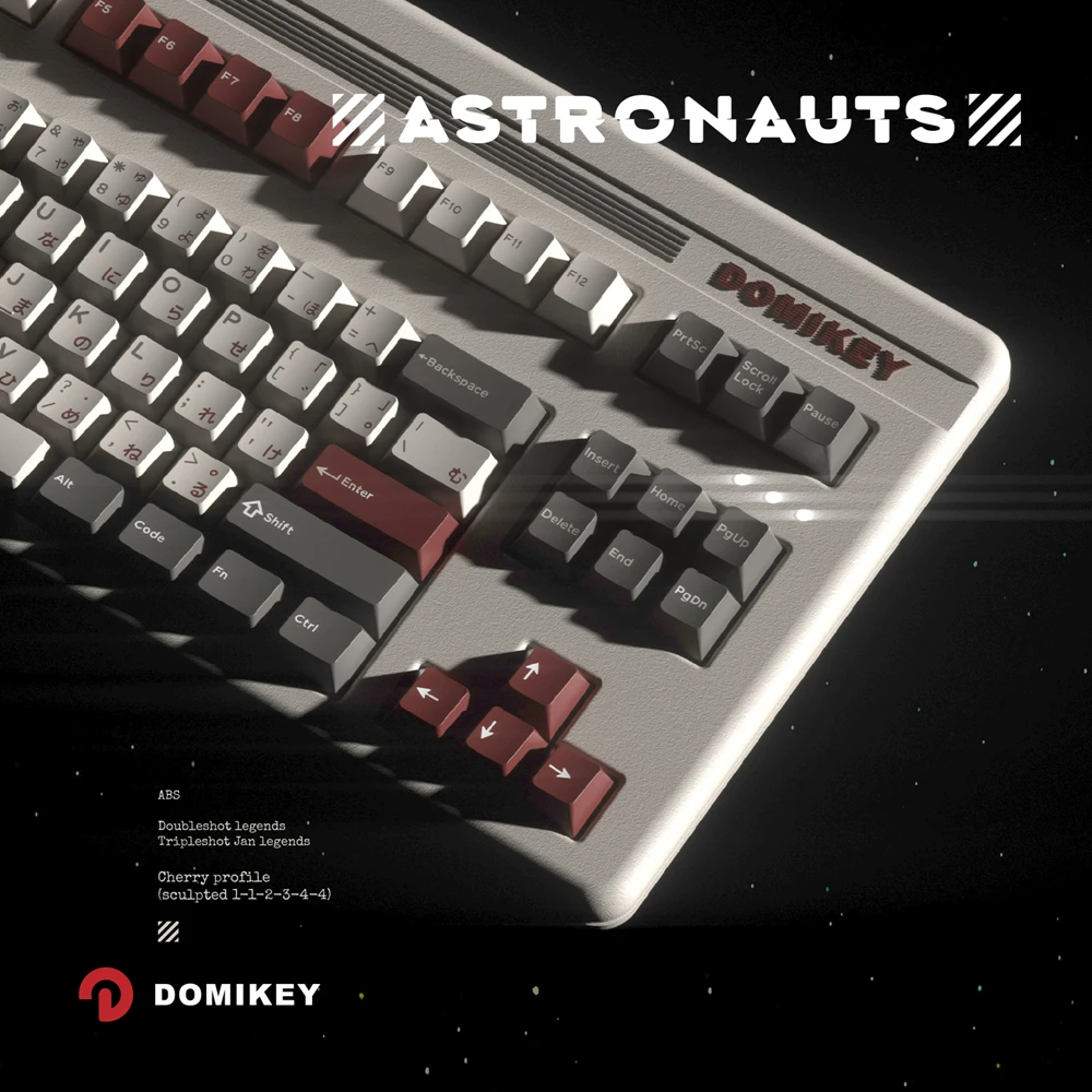 domikey astronauta cereja perfil abs doubleshot keycap para mx stem teclado poker