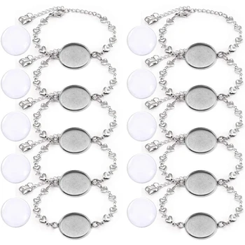 

Bracelet Border Setting for Jewelry Making 20mm Silver Jewelry Dial Base Round Gem Tray Blank Bracelet Bracelet Bracelet with 20