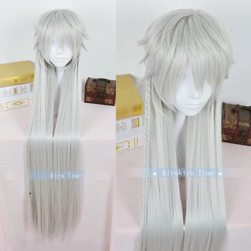 

39" 100cm Long Anime Kuroshitsuji Black Butler Undertaker Under taker Heat Resistant Hair Cosplay Costume Wig