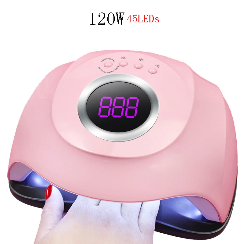 

120W UV LED Nail Lamp Electric Nail Dryer 45LEDs Lamp Drying All Nail Gel Polish Infrared Sensor Manicure Nail Salon Machine