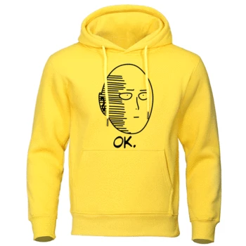 

Autumn Casual Hooded Sweatshirt One Punch Man Hoodie Japanese Anime Men Pullover Harajuku Saitama Sensei Mens Fashion Streetwear