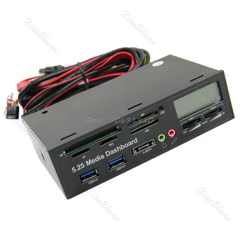 

USB 3.0 All-in-1 5.25" Muiti-function Media Dashboard Front Panel Card Reader Drop Shipping