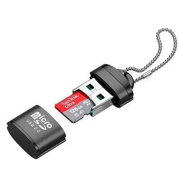 Lector de tarjetas Micro SD/TF USB 2,0, minilector de tarjetas de memoria para teléfono móvil, adaptador USB de alta velocidad para accesorios de ordenador portátil 1