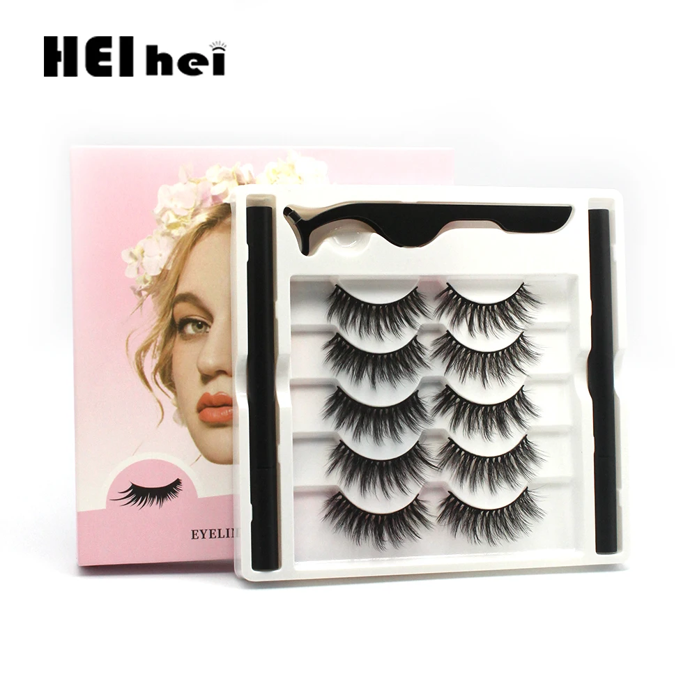 Подводка для глаз и пинцет HEIHEI накладных ресниц водостойкая Жидкая стойкая