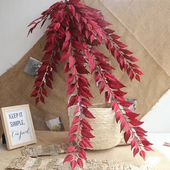 

1 Pcs Long 123cm 7 Fork High-end Simulation Fengye Wedding Room Decoration Ceiling Road Guide Simulation Bouquet