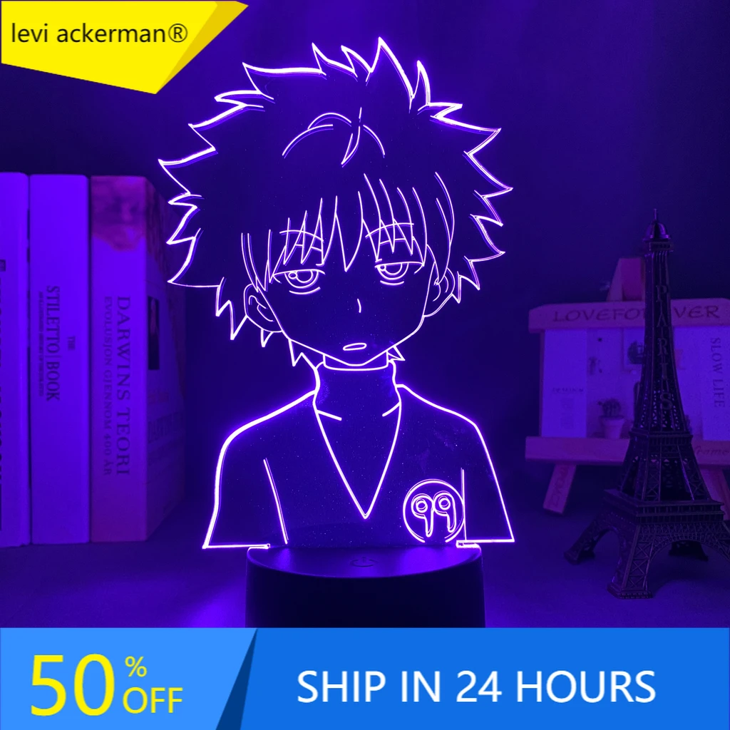 3d Светодиодная лампа для спальни Hunter X Killua акриловый ночсветильник декора