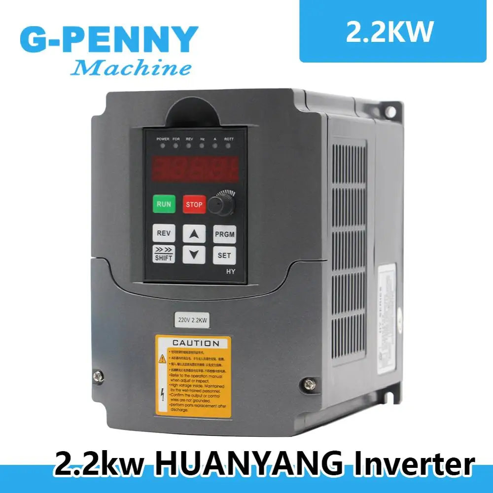 Huanyang 220v 2.2kw inverter CNC spindle motor speed control 110v / 380v 2.2kw VFD Variable Frequency Drive 0-400Hz 3P output