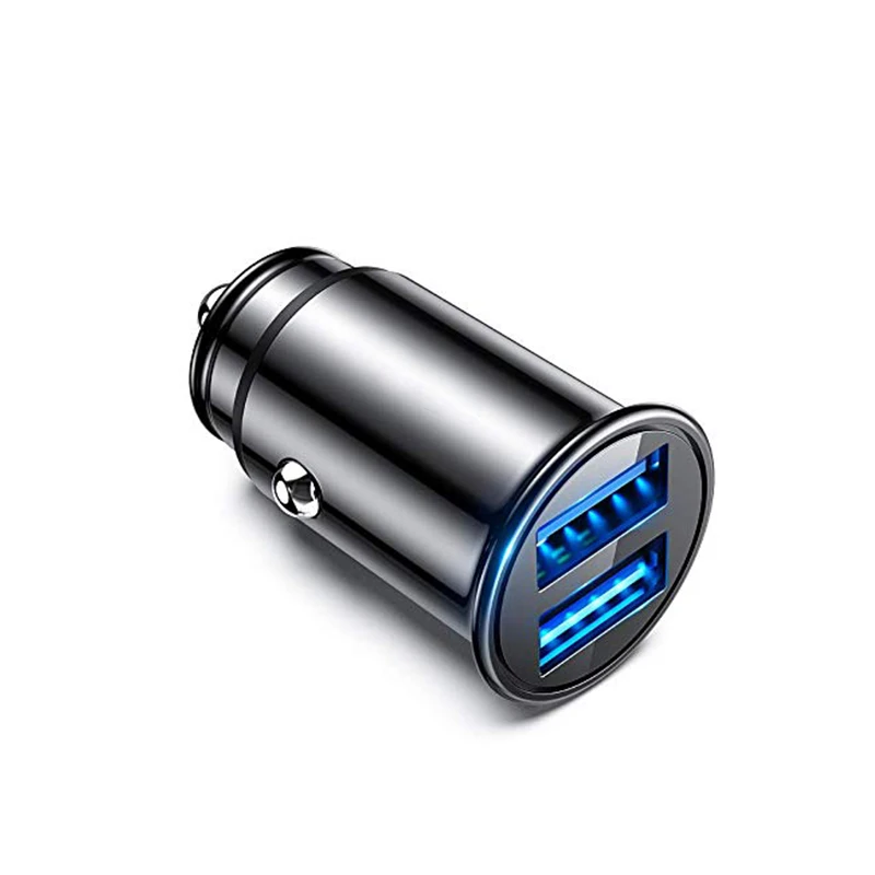 Rovtop мини USB Автомобильное зарядное устройство 3.1A автомобильное зарядное устройство двойное автомобильное usb-устройство для зарядки телефона для мобильного телефона gps адаптер в автомобиль для Iphone Xiaomi - Тип штекера: black