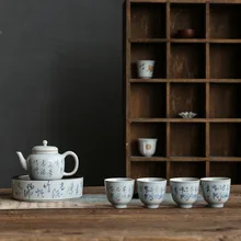 Pure Hand Drawing Teapot Single Teapot Chinese Style Kung Fu Tea Tea Maker Ceramic Tea Set with Filter Hole Handmade Gaiwan