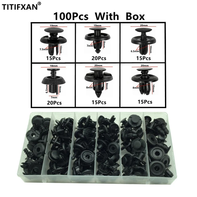 Clips de pare-chocs en plastique pour garde-boue de voiture, clips de  retenue, goupille de poussée, Subaru, Nissan, Mazda, Honda, 8mm, 9mm, 10mm,  200 pièces - AliExpress