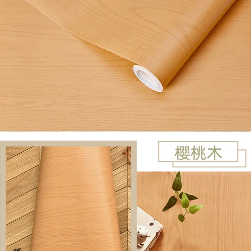 Wood Stripe Vinyl DIY Self Adhesive Waterproof PVC Wallpaper Renovation Cabinets Furniture Wall Sticker Home Decor Sticky Papers - Image 6
