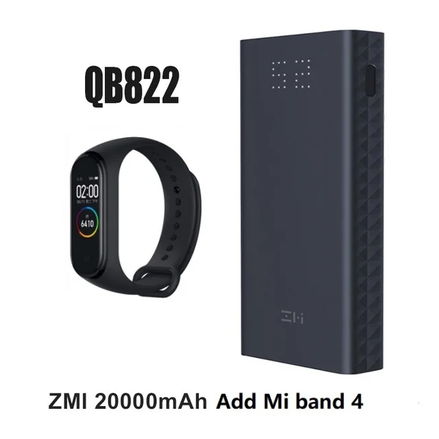 Z mi power bank, power Bank, 20000 мА/ч, быстрая зарядка QC3.0, Xiao mi, батарея, двойной USB, 27 Вт, 20000 мА/ч, QB822, для iPhone, iPad, ноутбука - Цвет: add mi band 4