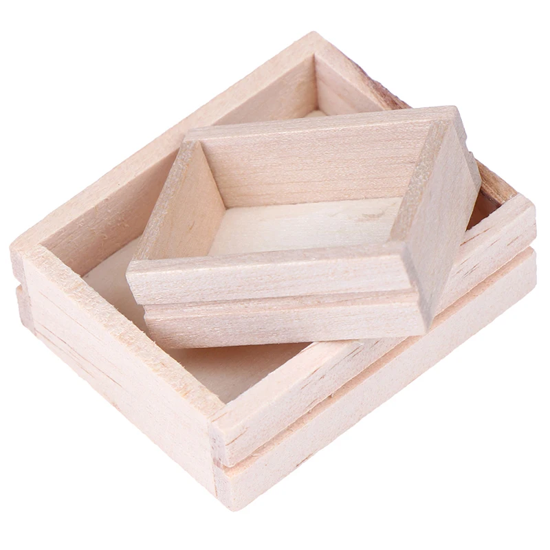 1 Pc Dollhouse Miniature Accessories Mini Simulation Furniture Model Wooden Box Toys for Doll House Decoration