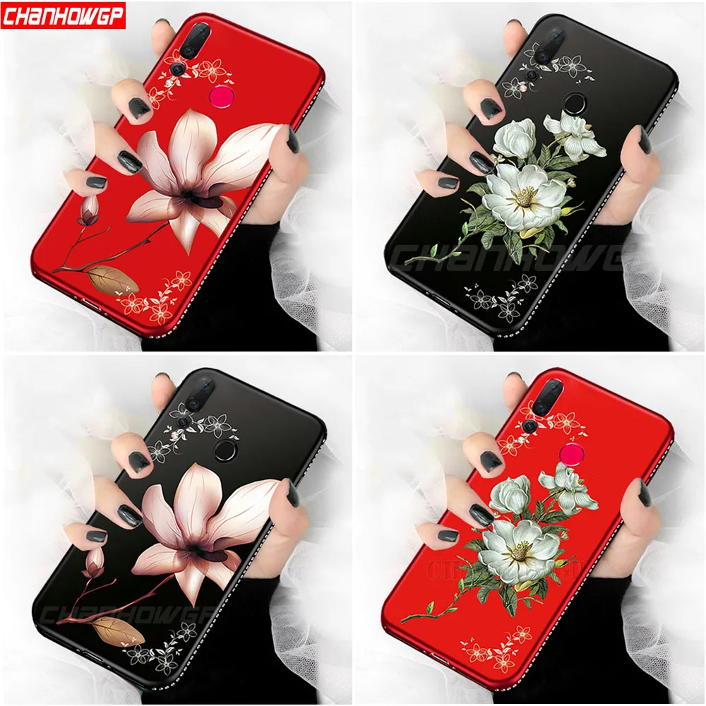 3D Цветочный силиконовый чехол для Huawei P Smart Plus P20 P30 Lite Y5 Y6 Y7 Pro Y9 2019 Honor 8A 8S 8X 9X 10i 20 TPU