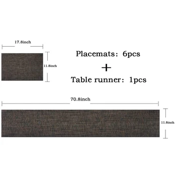 

Table Runner with Placemats for Party Woven Plastic Coffee Table Heat-Resistant Kitchen Table 11.8X 70.8 Inches(1 Table Runner a