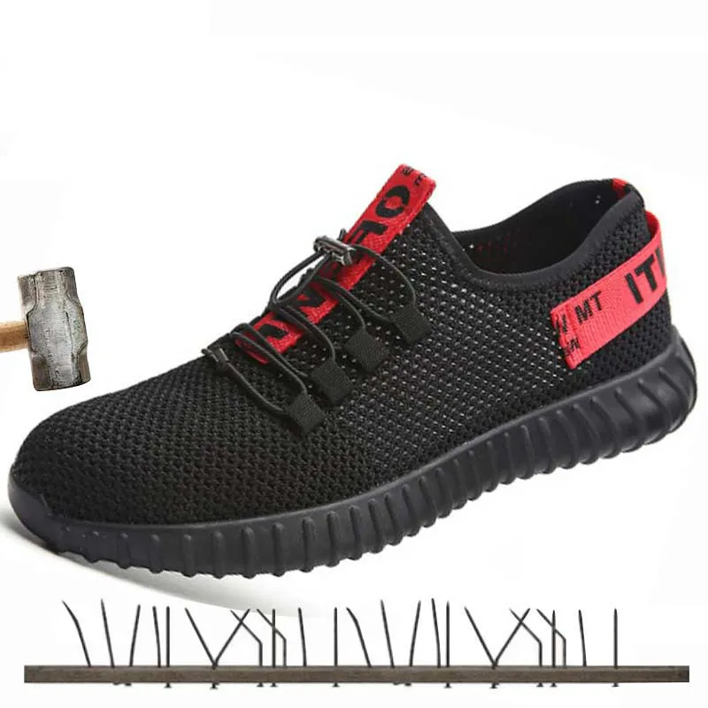 

Men Breathable Steel Toe Cap Work Safety Shoes Anti-pierce Security Boots Building Puncture Proof Construction Industrial Shoes