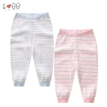 Штаны для малышей; полосатая хлопковая мягкая осенняя одежда для мальчиков и девочек