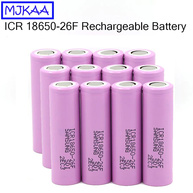 12 шт. MJKAA ICR18650-26F 2600mAh 18650 литий-ионная аккумуляторная батарея для фонарика электромобиля