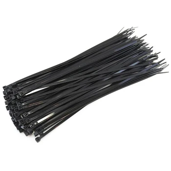 

1000 Black Zip Ties Heavy Duty 400 x 5.2mm Pound Cable with Steel Wire Nylon