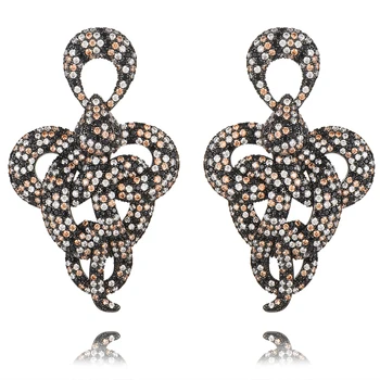 

GODKI new Charms Big Twist Snake Statement Earring For Women Luxury Full Cubic Zircon Wedding Bridal DUBAI Dangle Earring
