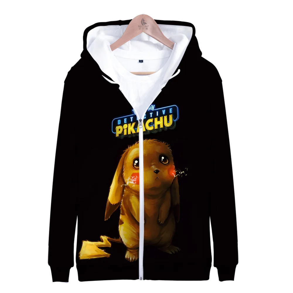 

Z&Y 2-20Y Winter Movie Detective Pokemon Pikachu Clothing 3d Hoodie Kids Sweatshirt Cosplay Boys Streetwear Unisex Girls Jacket