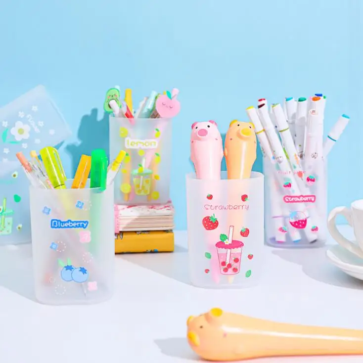 2020 Sharkbang PP Kawaii фруктовая серия подставка для ручек и карандашей настольный
