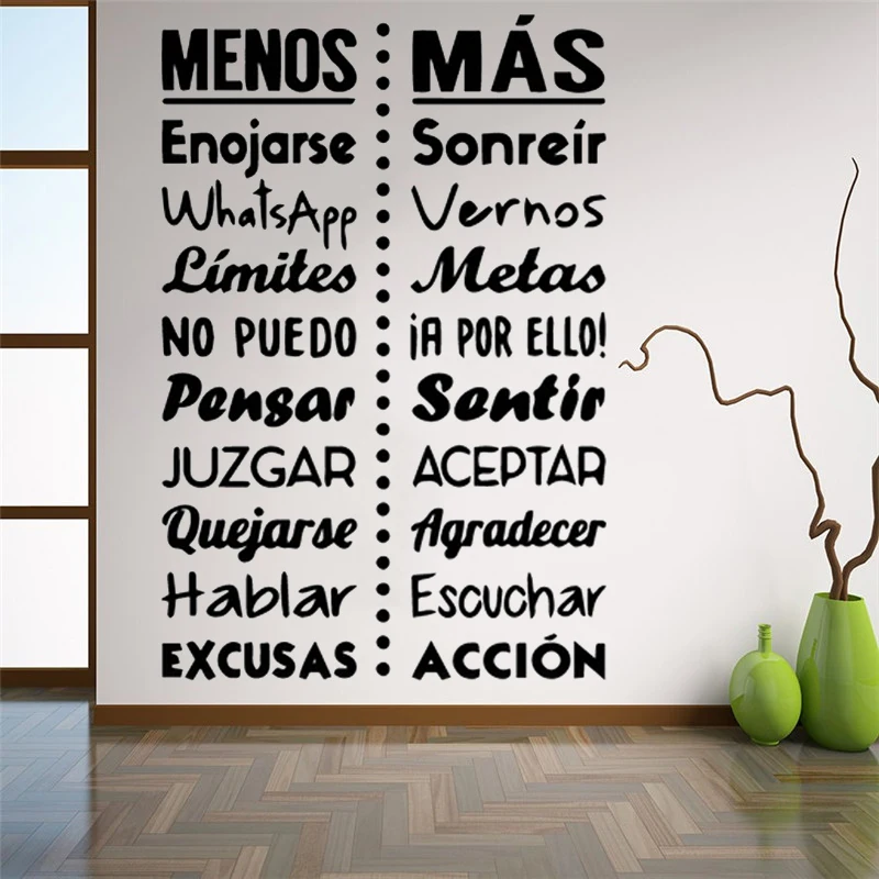 Spanish Quotes Wall Stickers waterproof Phrases French Sticker For