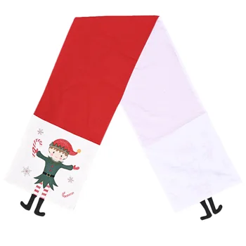 

1Pc Tablecloth Practical Elf Pattern Funny Adorable Table Cloth Table Runner Table Cover for Home Christmas