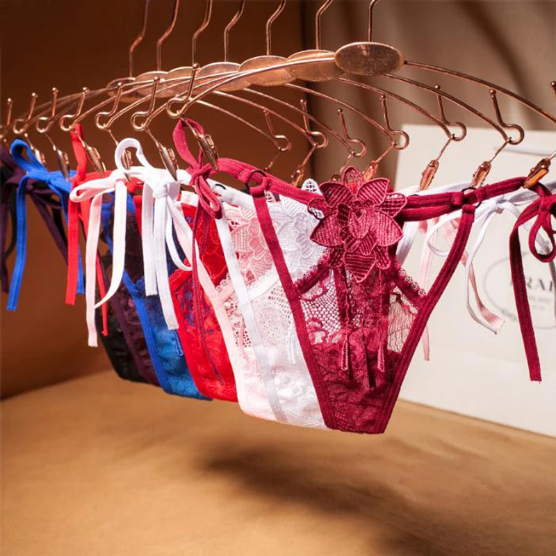 Lace Open Crotch Sex Thongs Lace Crotchless Panties Full Transparent