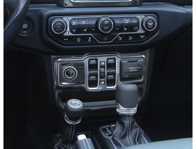 Lsrtw2017 титана Черная Нержавеющая Сталь автомобиль центрального управления вентиляционное отверстие приборной панели планки для Jeep Wrangler 2018