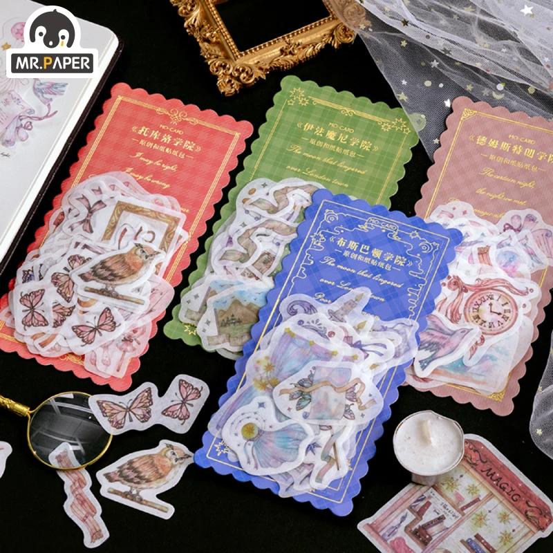 Бумага Mr.paper 60 шт. с надписью Magic Deco большой стикер Washi этикетка для скрапбукинга