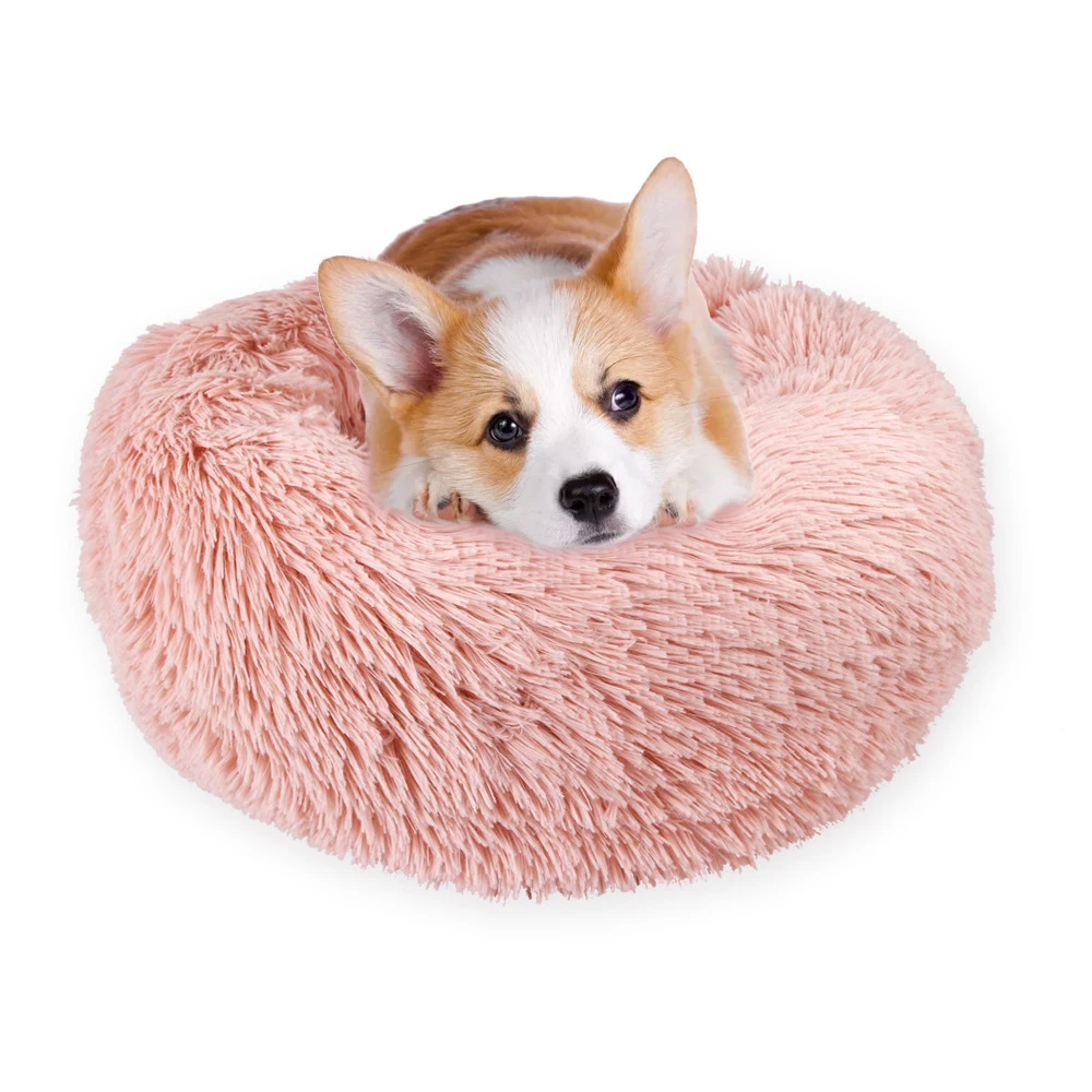 Plush Pet Cat Nest Kennel Hairy Deep Sleep Dog House Round Nest for Cats Small Medium Dogs Poodle Warm Pet Sleeping Mat Sofa Bed (1)