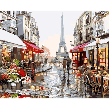 

Sooyinpaint Pairs Scenery Oil Painting DIY Digital Canvas Acrylic Painted For Adult House Bed Room Decor Painting By Number 1446