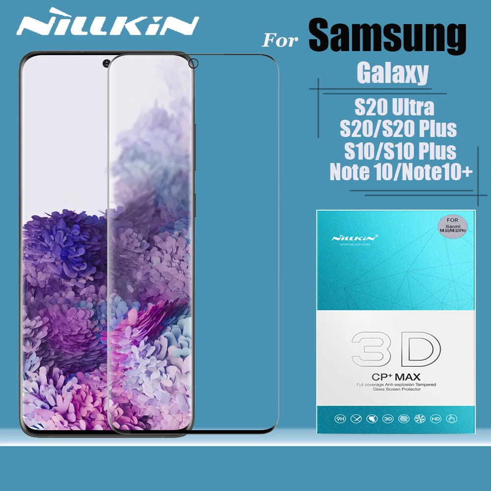 for Samsung Galaxy S20 S10 S9 Plus S10e S20 Ultra Glass Screen Protector Nillkin 3D Full Cover Tempered Glass Note 10 Plus 9 8