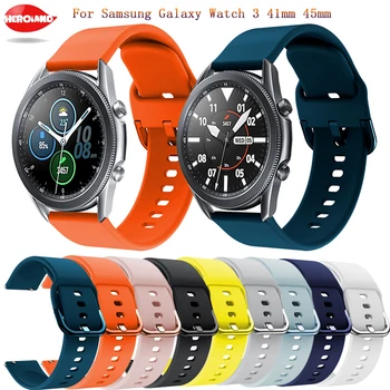 

Fashion Sport 20mm/22mm Silicone Wrist Band For Samsung Galaxy Watch 3 45mm 41mm smartwatch band Bracelet Accessories wriststrap