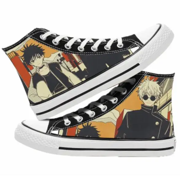Jujutsu Kaisen Gojo Satoru Cosplay Shoes Canvas Fashion Casual Men Women College Anime Cartoon Students High Help