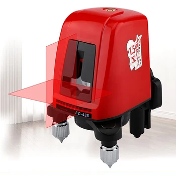 

635NM Rotating Fne-tuning Laser Level Self-Leveling 2 Red lines, 1 Point with Highlights Precision Laser Level, Battery Power