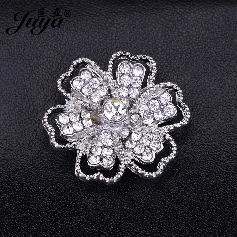 

3pcs/lot 29mm Filigree Flower Connector With Crystal For Needlework DIY Jewelry Making Accessories