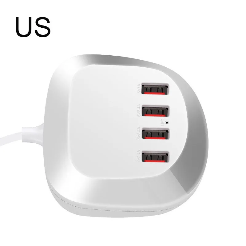 100-240 в, несколько 4 портов, USB адаптер для путешествий, USB настенное зарядное устройство, все в одном, USB зарядное устройство, вилка для путешествий, зарядное устройство для телефона, EU, US, UK, AU - Тип штекера: США