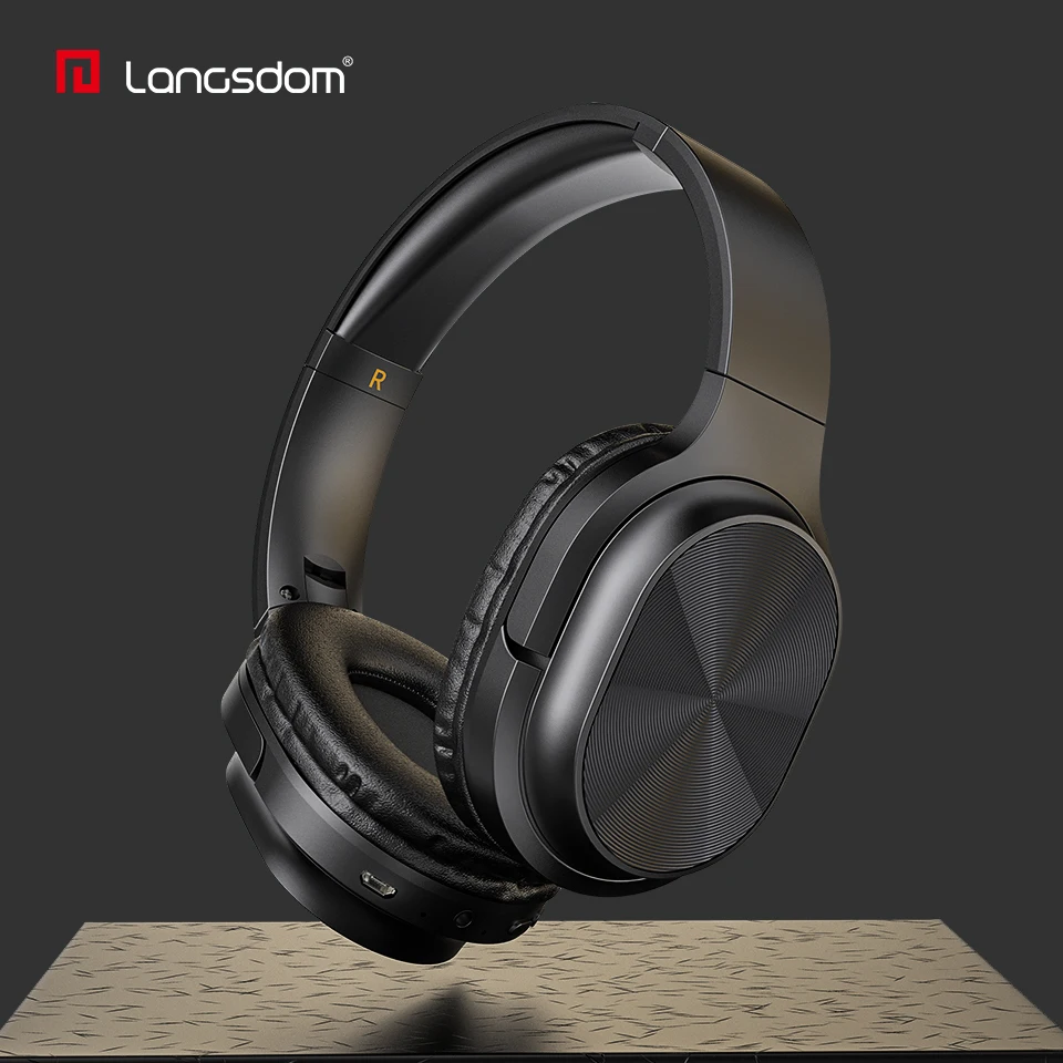 

Langsdom 2020 Headphones Bluetooth Earphone Wireless Over-Ear Headphone for phone Stereo Gaming Headset with Mic TF Card MP3 FM