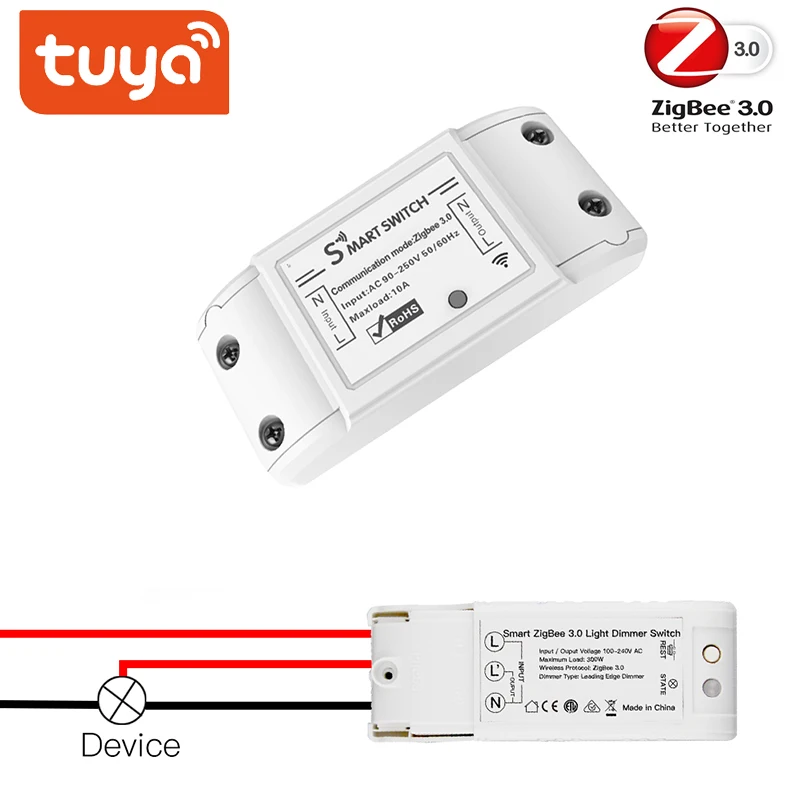 Умный модуль выключателя света Tuya Zigbee универсальный контроллер 3 0 вкл/выкл 16 А 4000