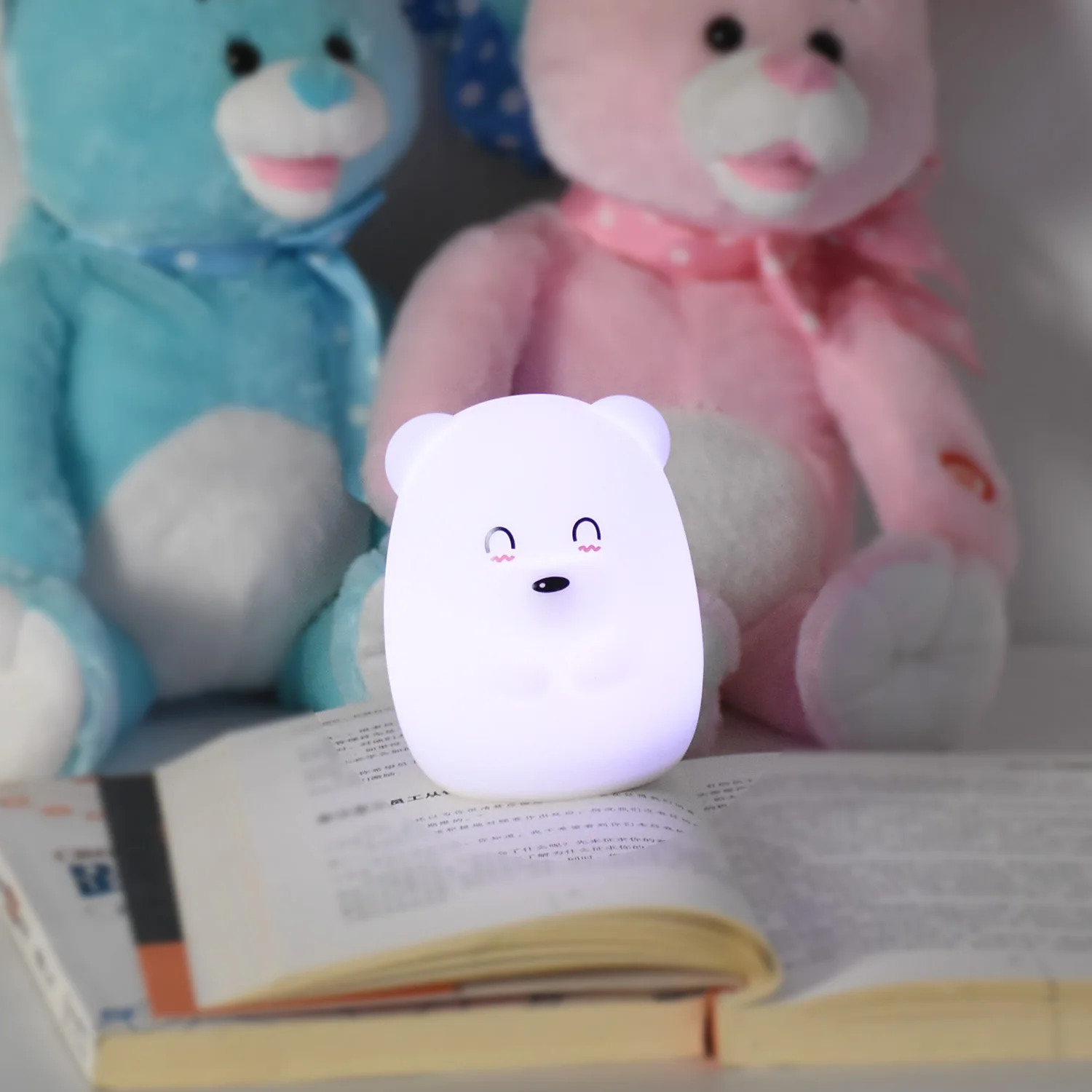 

Cute LED Night Light Silicone Touch Sensor 7 Colors LED Night Lamp, Pat LED Baby Night Light, USB Rechargeable Breathing Magneti