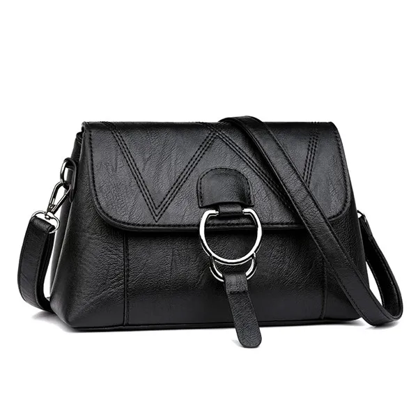 Yogodlns для досуга искусственная кожа женская сумка через плечо сумка-мессенджер лоскут сумки телефон кошелек сумка для женщин мать мягкие слинг сумки - Цвет: Black