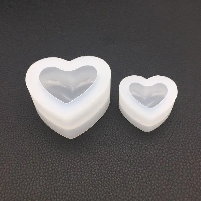 

Silicone Mold Mirror Heart Shape 3D Smooth Crafts DIY Jewelry Fondant Epoxy Resin Molds Decoration Chocolate Tools
