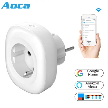 

EU Wifi Smart Socket 5V USB Output with Mobile APP Remote Control can Works with Amazon Alexa Google Home for Smart home